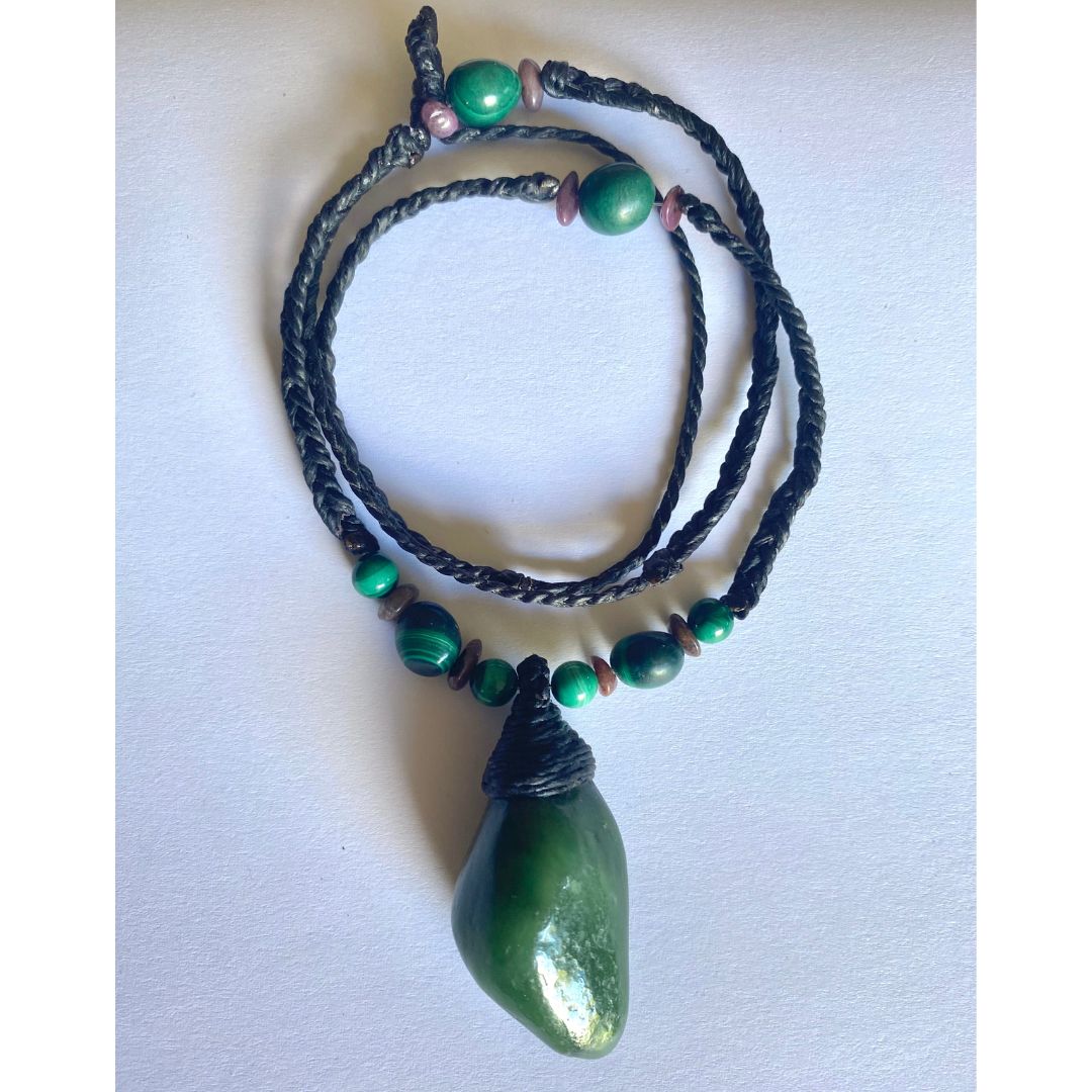 Jade with Ruby & Malachite Beads