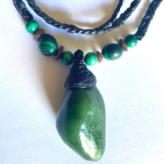 Jade with Ruby & Malachite Beads